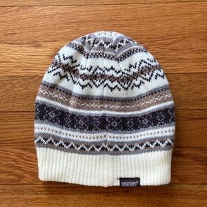 MukLuks Winter Hat with neutral stripes/pattern